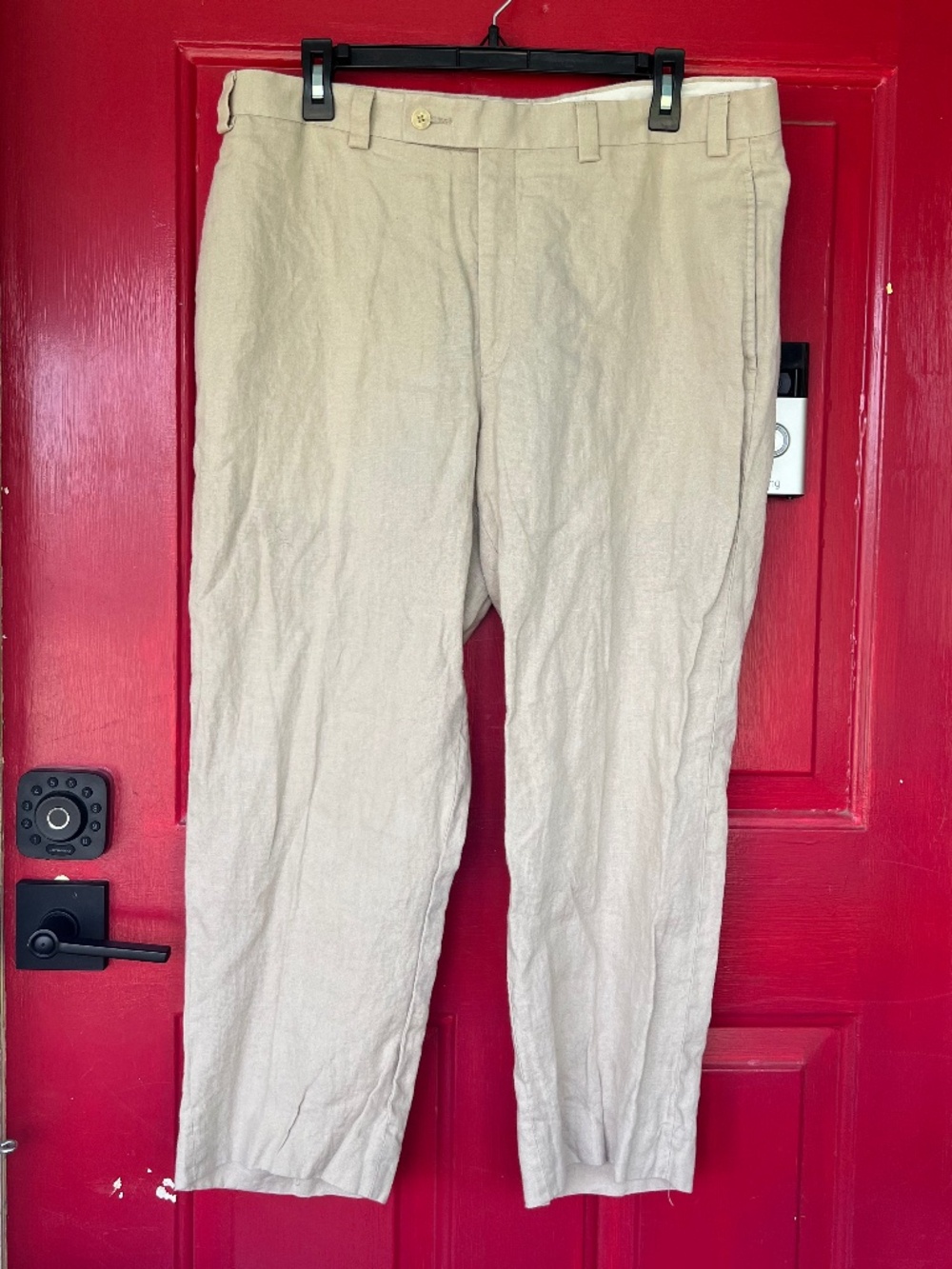 Calvin Klein 100% Linen Women's Beige Straight Leg Pants Size 36R